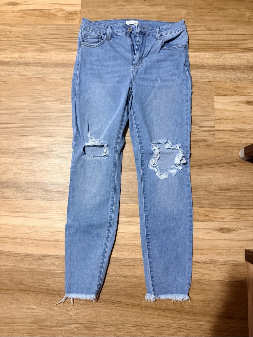 Cello Light Blue Skinny Distressed Jeans